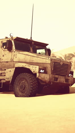 military vehicle in the desert