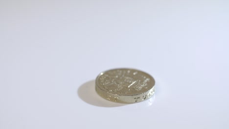 one pound coin spinning