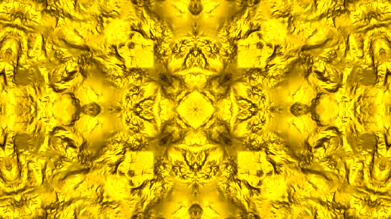 3d 추상 칼레도스코프 황금색