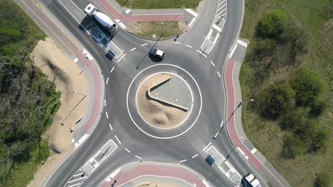 vista aérea de un círculo de tráfico
