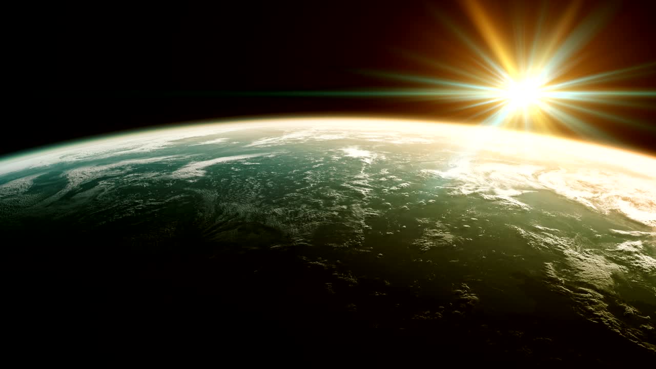 прекрасный вид на планету из космоса. беспрепятственный цикл. 4к.