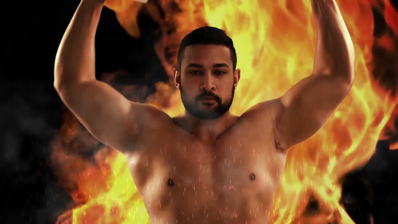 무거운 덤벨 을 들어 올리는 건강 한 사람