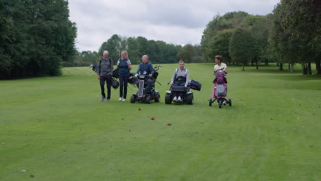 group of golfers on a golf course