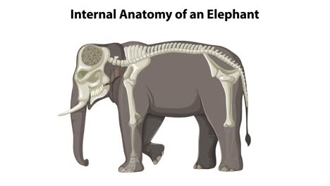 educational animation of an elephant's internal organs