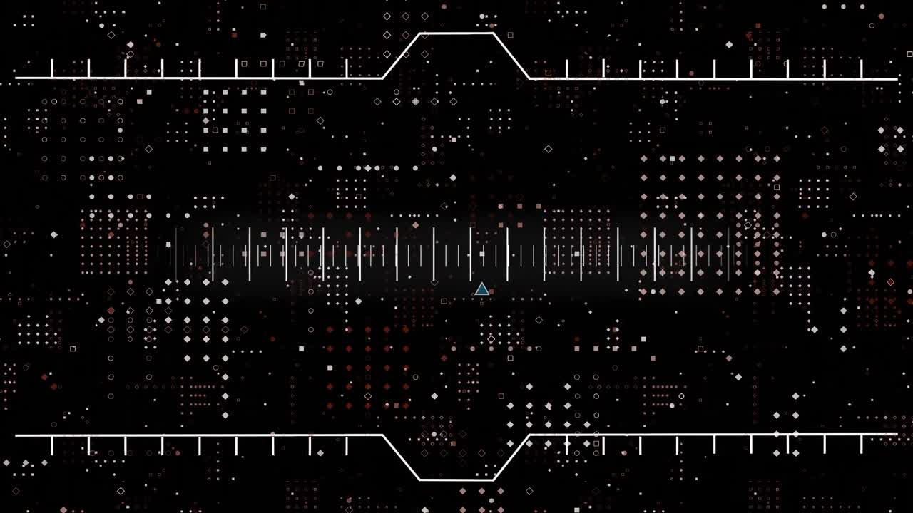 Animation of black digital screen with data processing