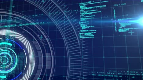 animación de escaneos y procesamiento de datos a través de una pantalla digital