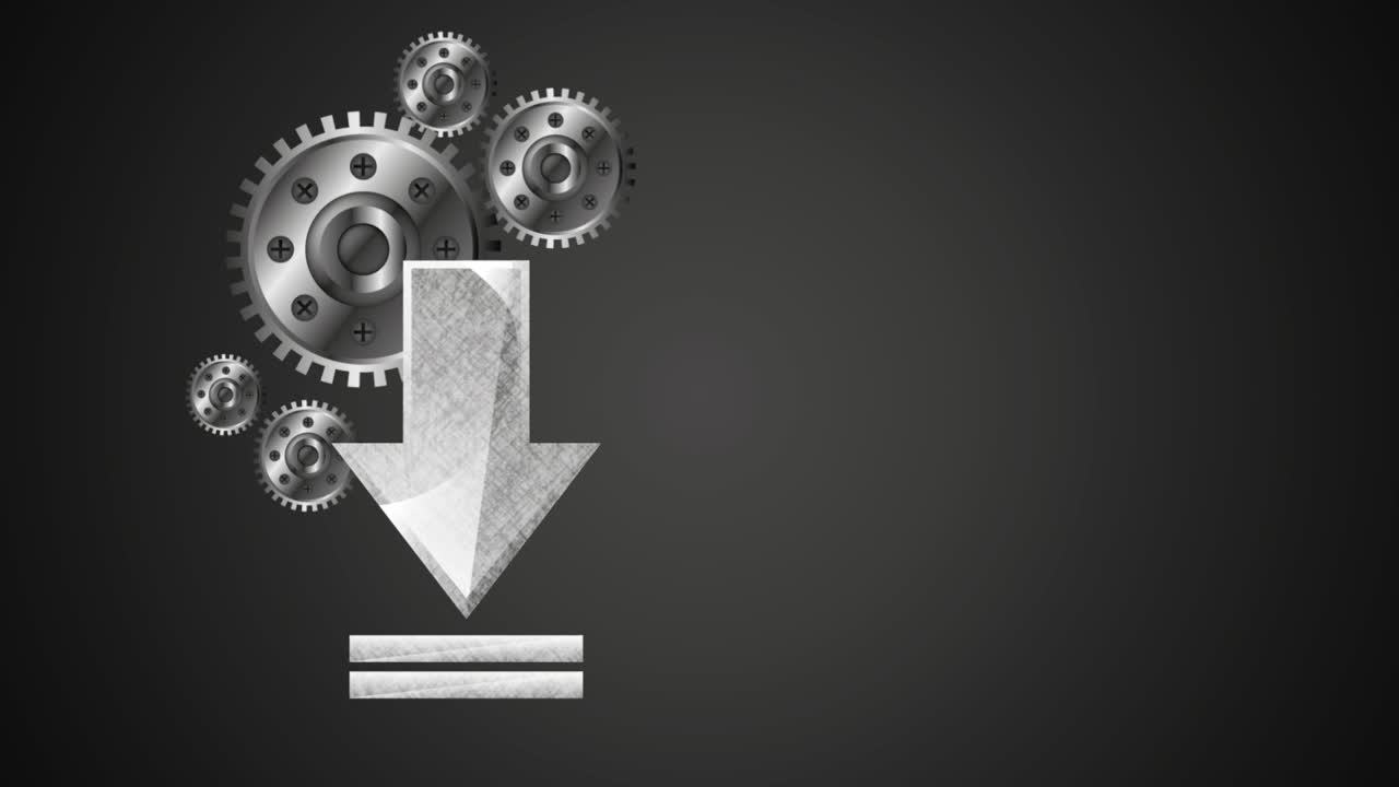 tecnología de big data con flecha y engranajes