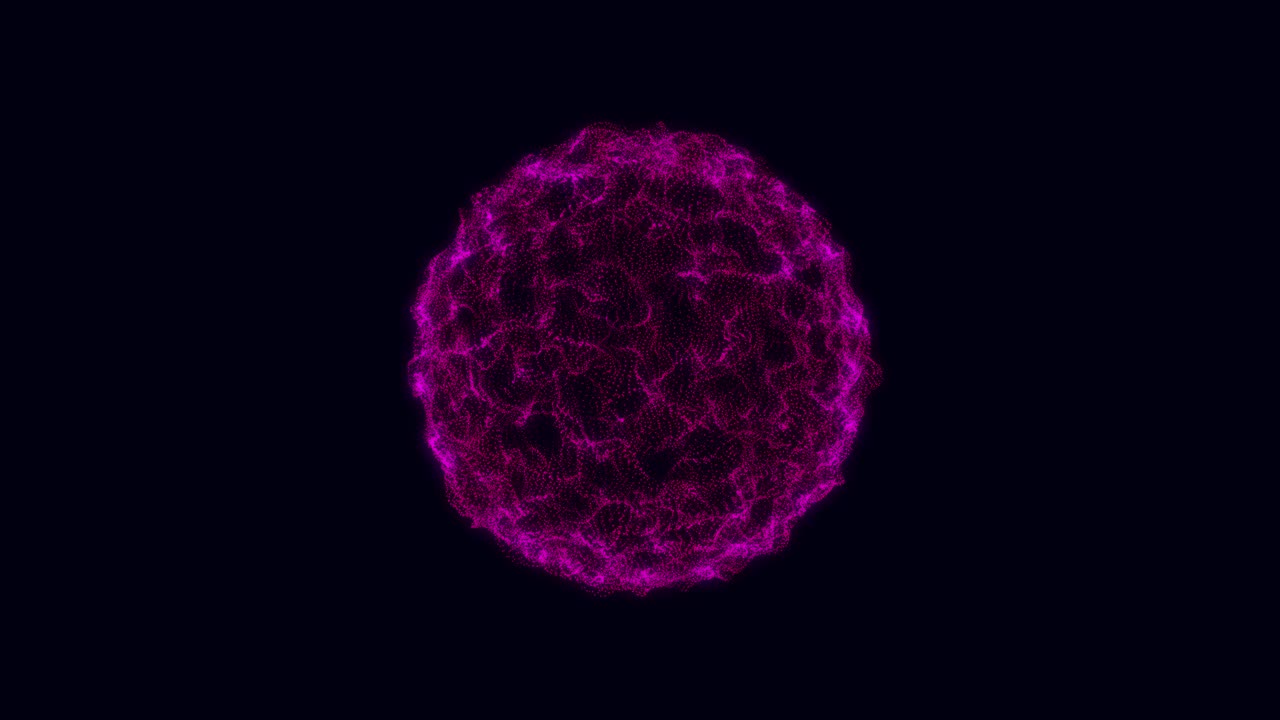 movimiento abstracto esfera colorida de partículas brillantes