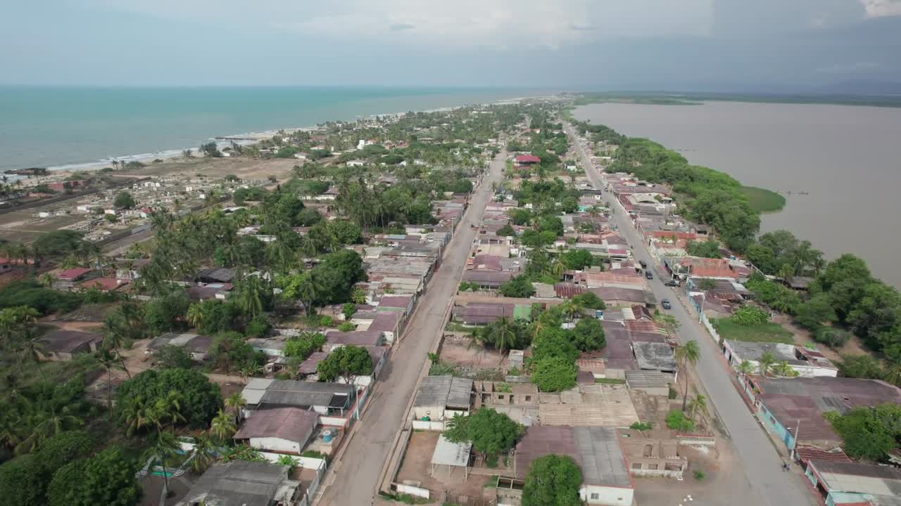 Caribbean Sea and Unare Lagoon Separated by Boca de Uchire