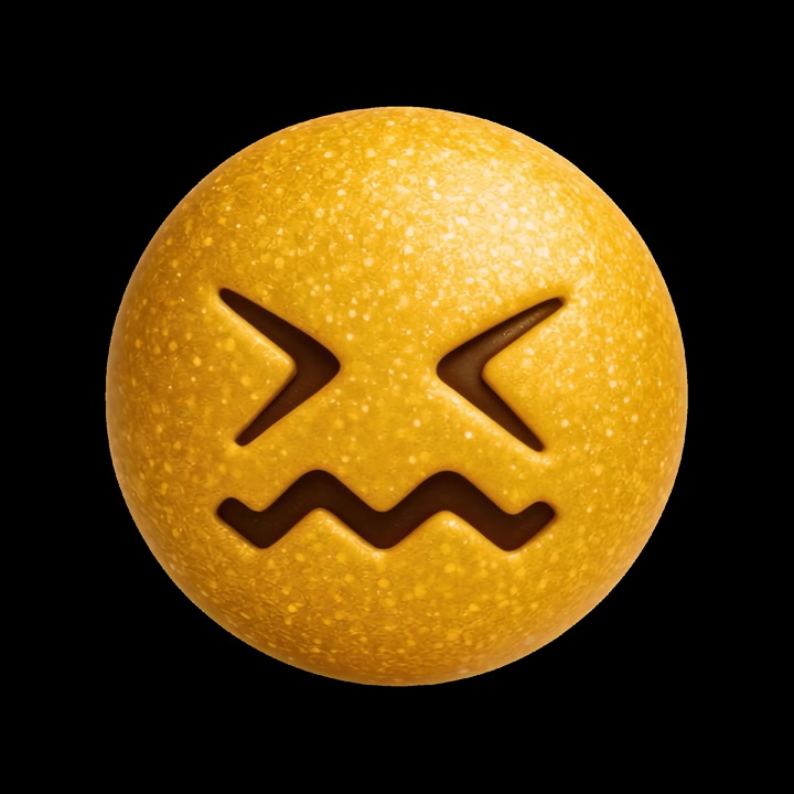 3D Rendered Yellow Emoji With Anxious Expression