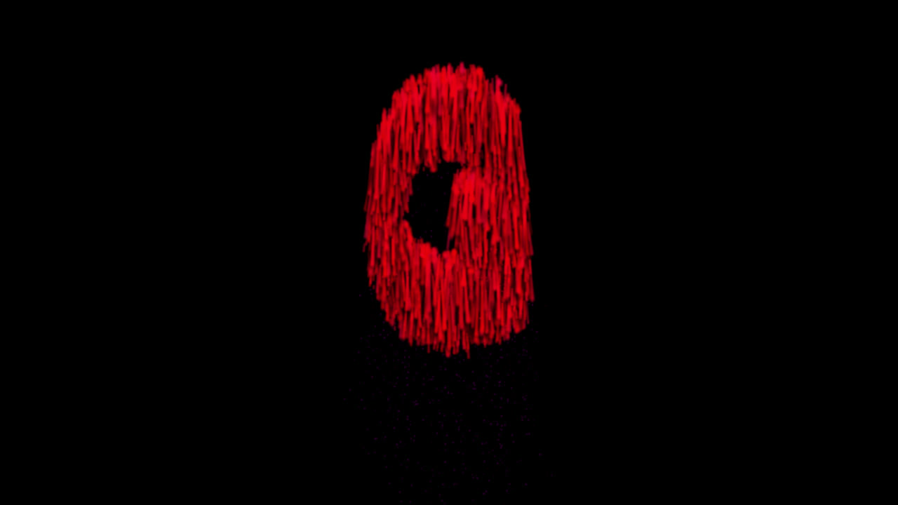 Blood flowing letter G animation on transparent background