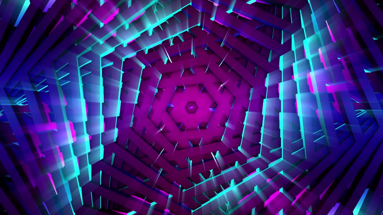 imágenes de caleidoscopio de neón geométrico abstracto