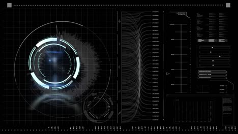 animation of scope scanning and data processing on screen