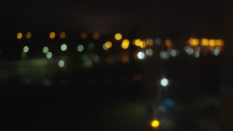 blurred background of night city and lanterns