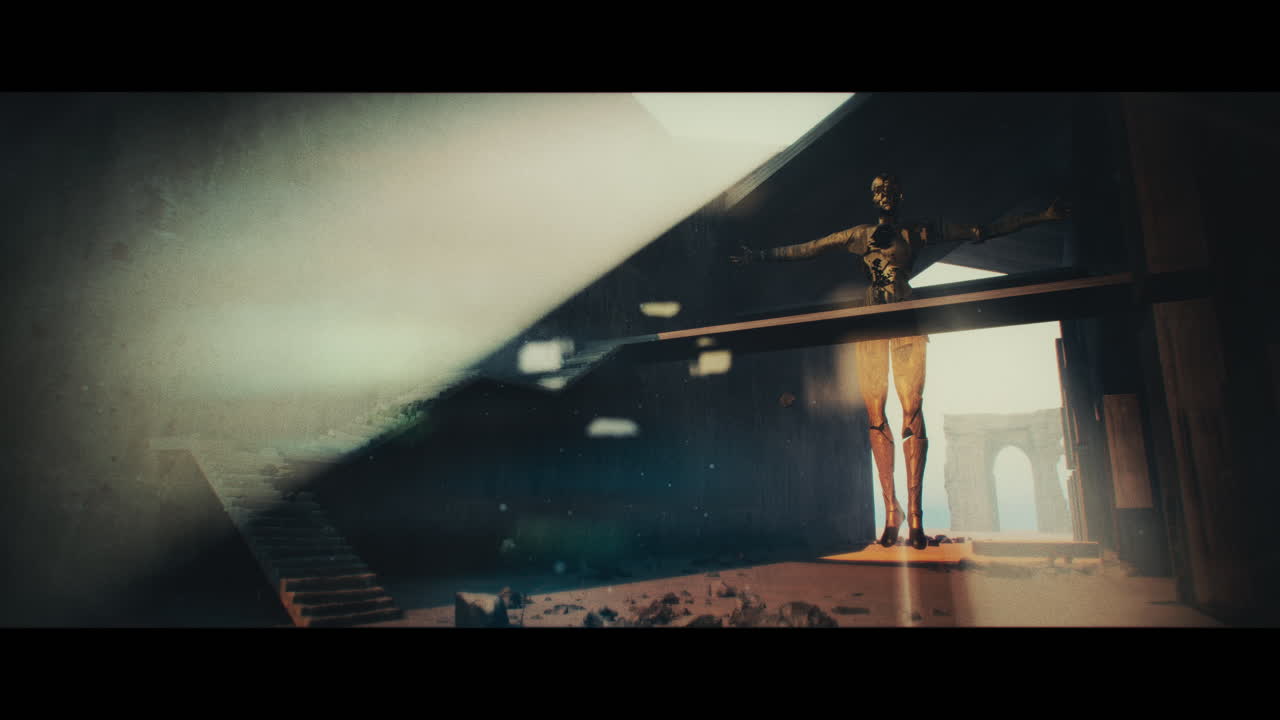 Abandoned Futuristic City - Cybernetic Statue