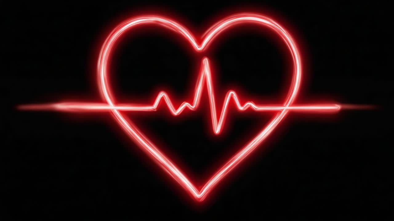 A Visually Striking Representation of Heartbeat in Radiant Red, Capturing the Essence of Life and Emotion Through an Artistic Heartbeat Pulse Design