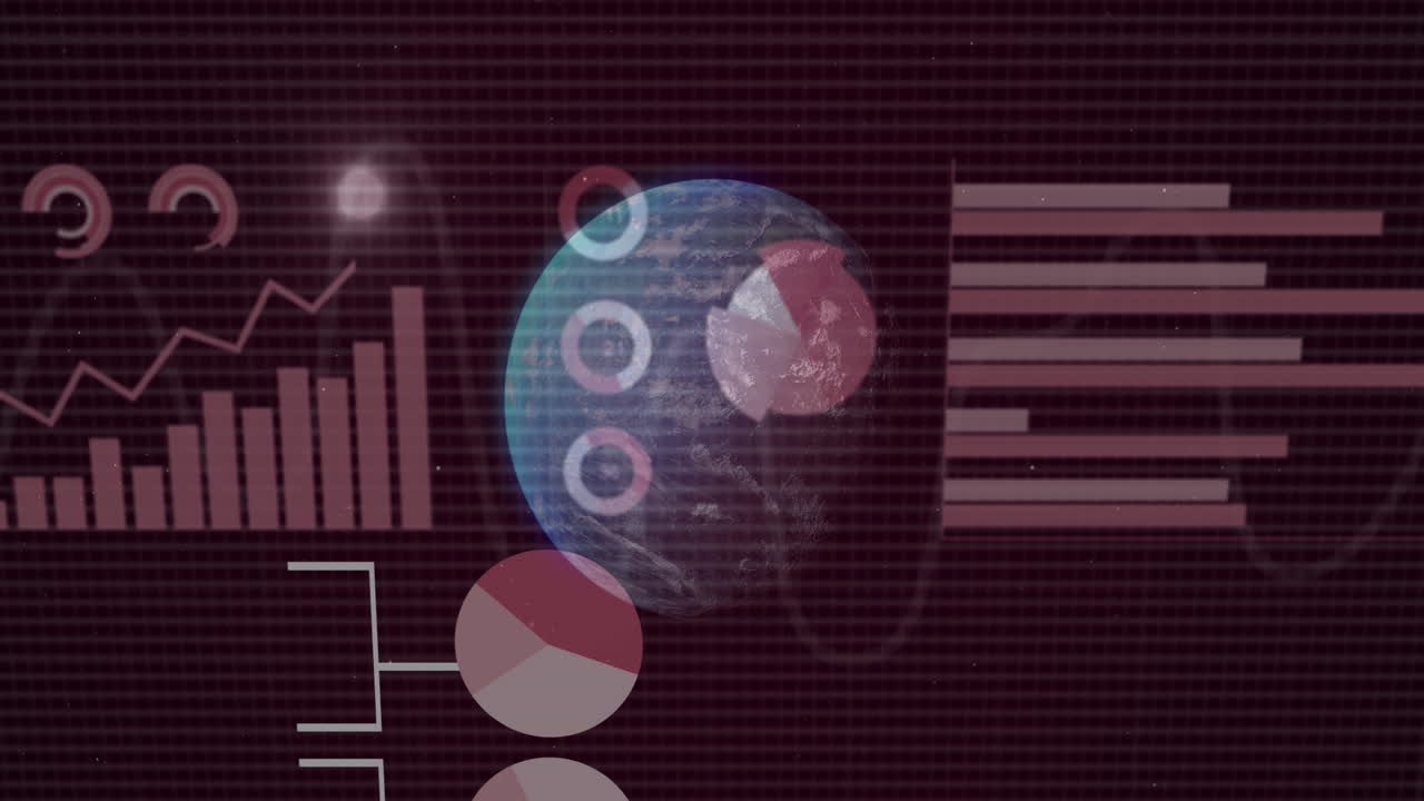animación del procesamiento de datos financieros en todo el mundo