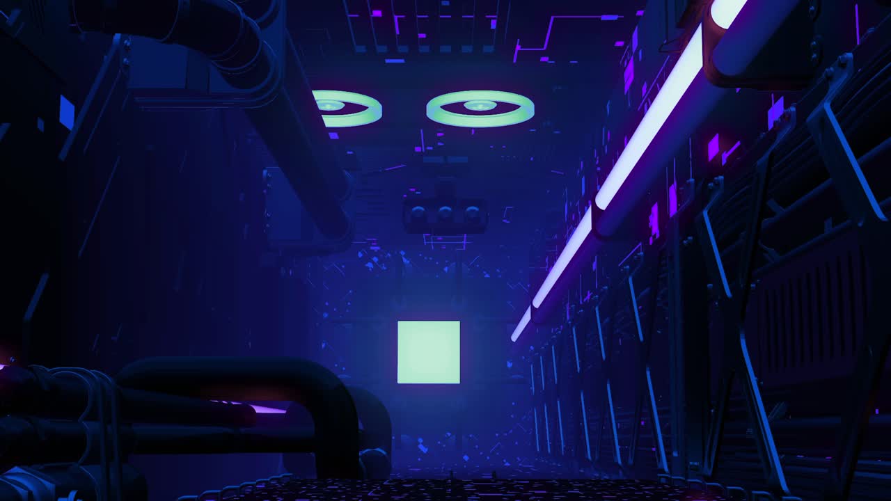 Cyberpunk Futuristic Interior Corridor