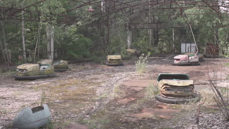 Shot-of-the-abandoned-radioactive-city-of-Pripyat-in-the-exclusion-zone,-near-Chernobyl-Powerplant,-Ukraine