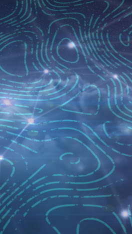 animación de conexiones y luces sobre un cielo nublado con isohypses