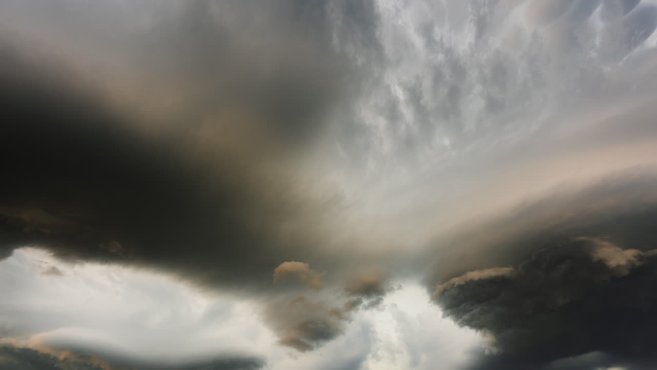 Heavy cloud cover moving across the sky creating a dramatic and immersive scene