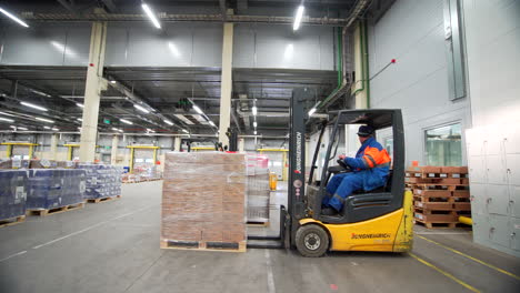 forklift operating in a warehouse