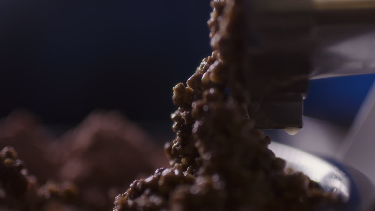 detalles de la molienda de la carne en un molinillo de cocina