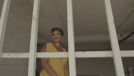 motion video sequence of a beautiful woman in yellow dress. artsy conceptual footage