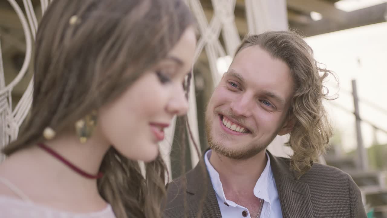 Couple Posing for a Romantic Outdoor Photo