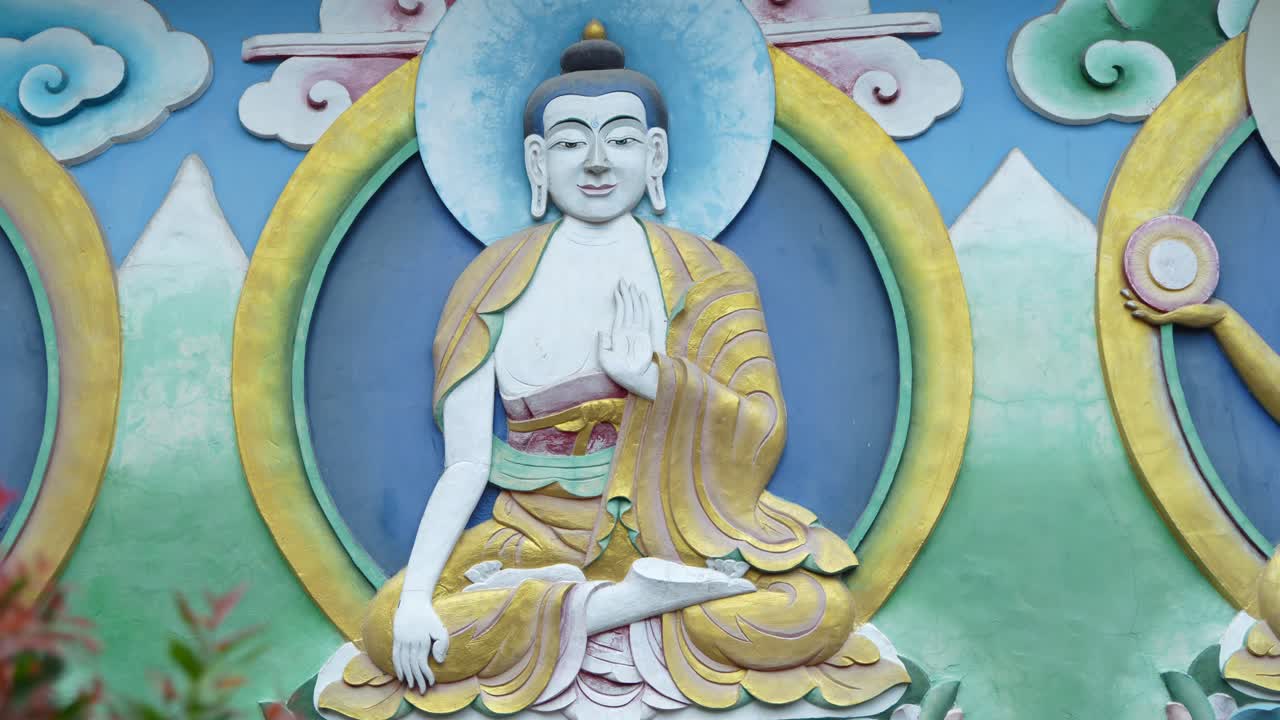 Different parts of a Buddhist temple or monetary. A Salugara Monastery which is located in New Jalpaiguri