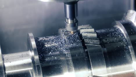 Metalworking-CNC-lathe-milling-machine.-Cutting-metal-modern-processing-technology.