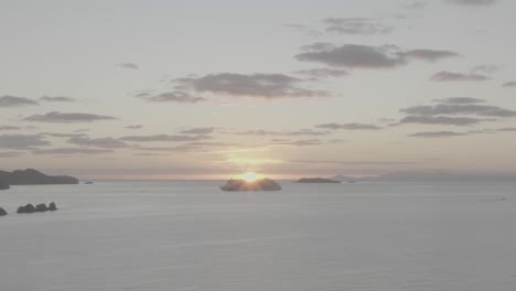 cruise ship in the caribbean sunrise