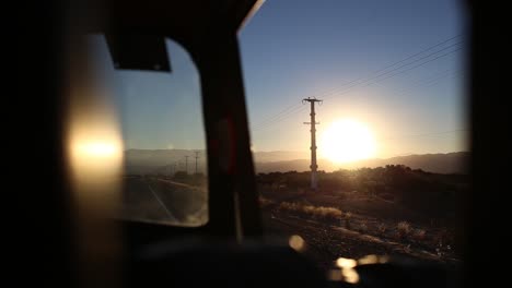 sunset route mountain old car