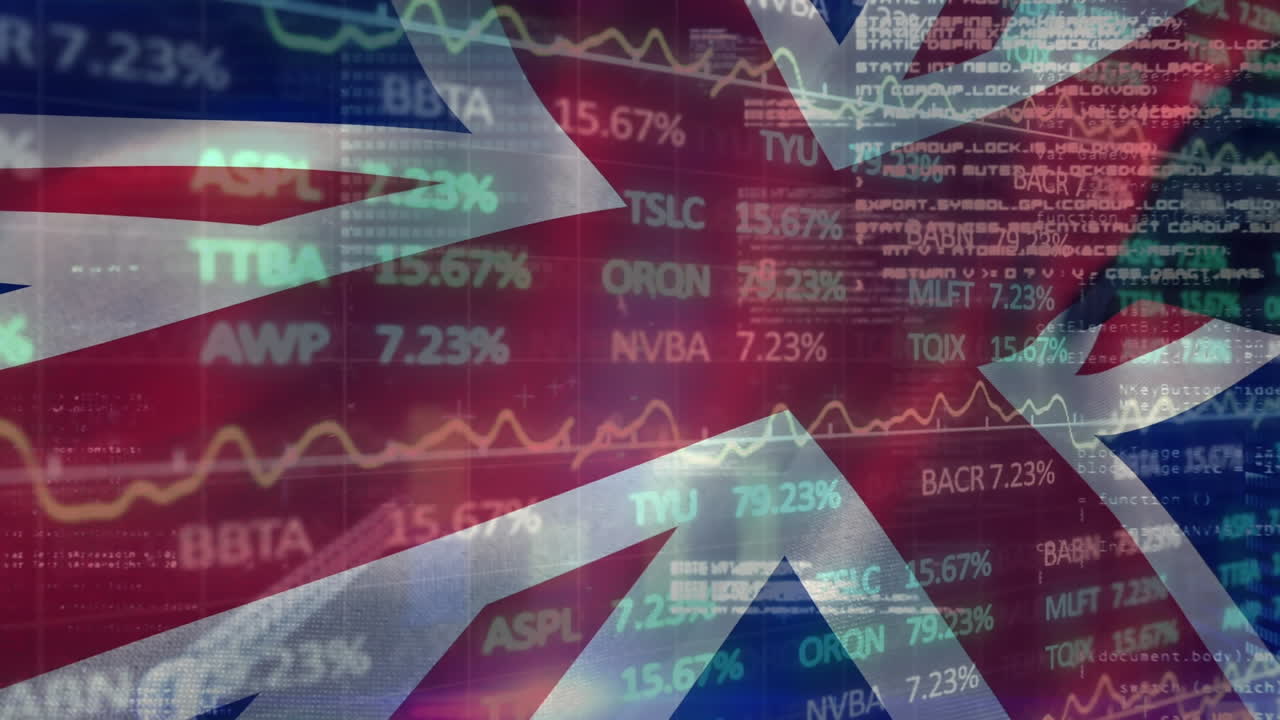 스마트 폰을 사용하는 사업가에 대한 금융 데이터 처리 애니메이션