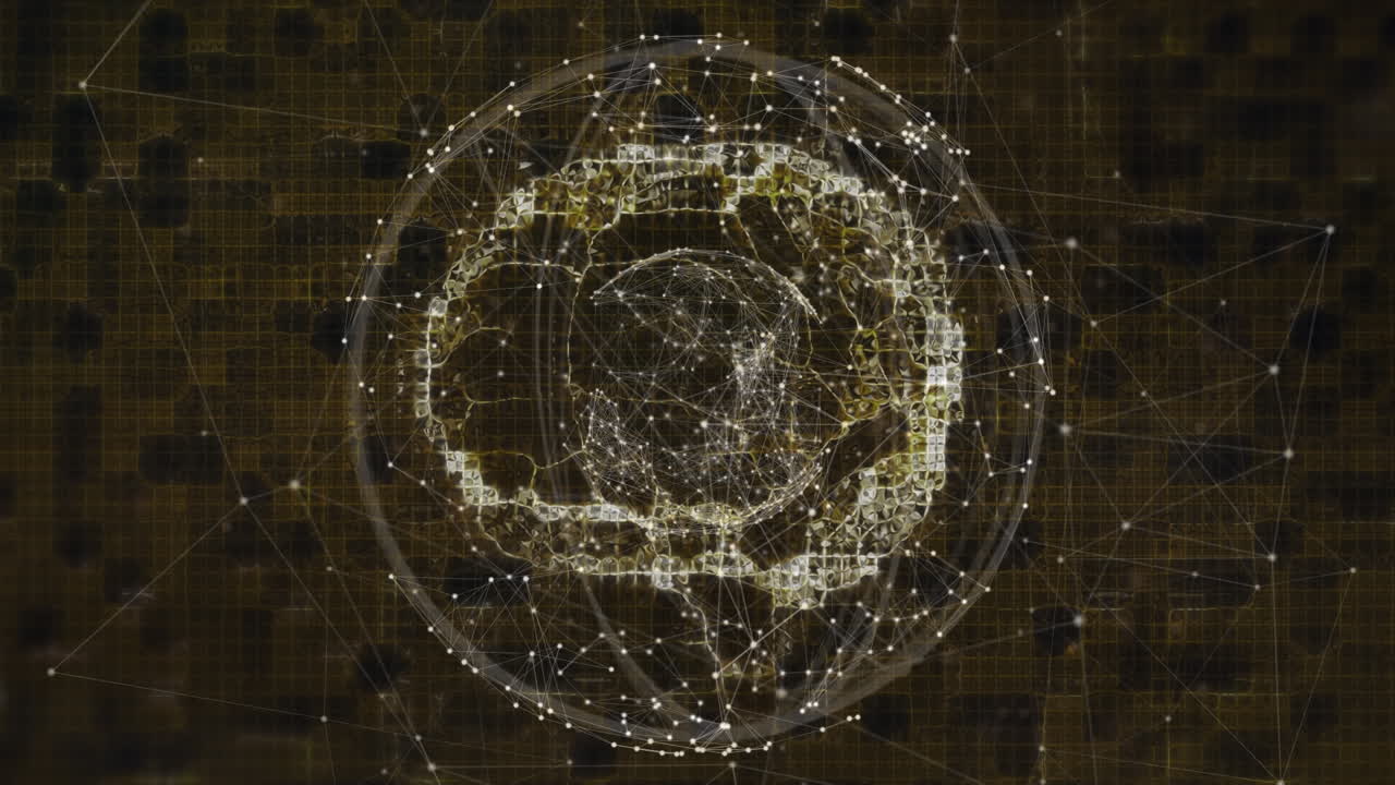 animación del cerebro digital a través de una red de conexiones