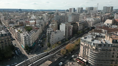 aerial circling over metro bridge in cambronne square