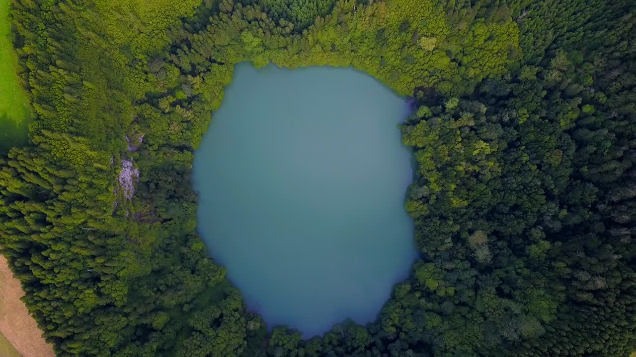 Lagoa do Congro bird eye vertical 4k drone view
