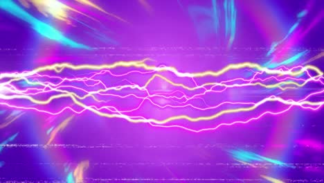 animación azul, rosa y amarillo brillantes rayos pulsantes en movimiento