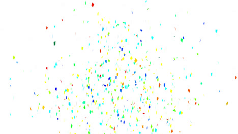 animación de confeti multicolor que cae contra un fondo blanco