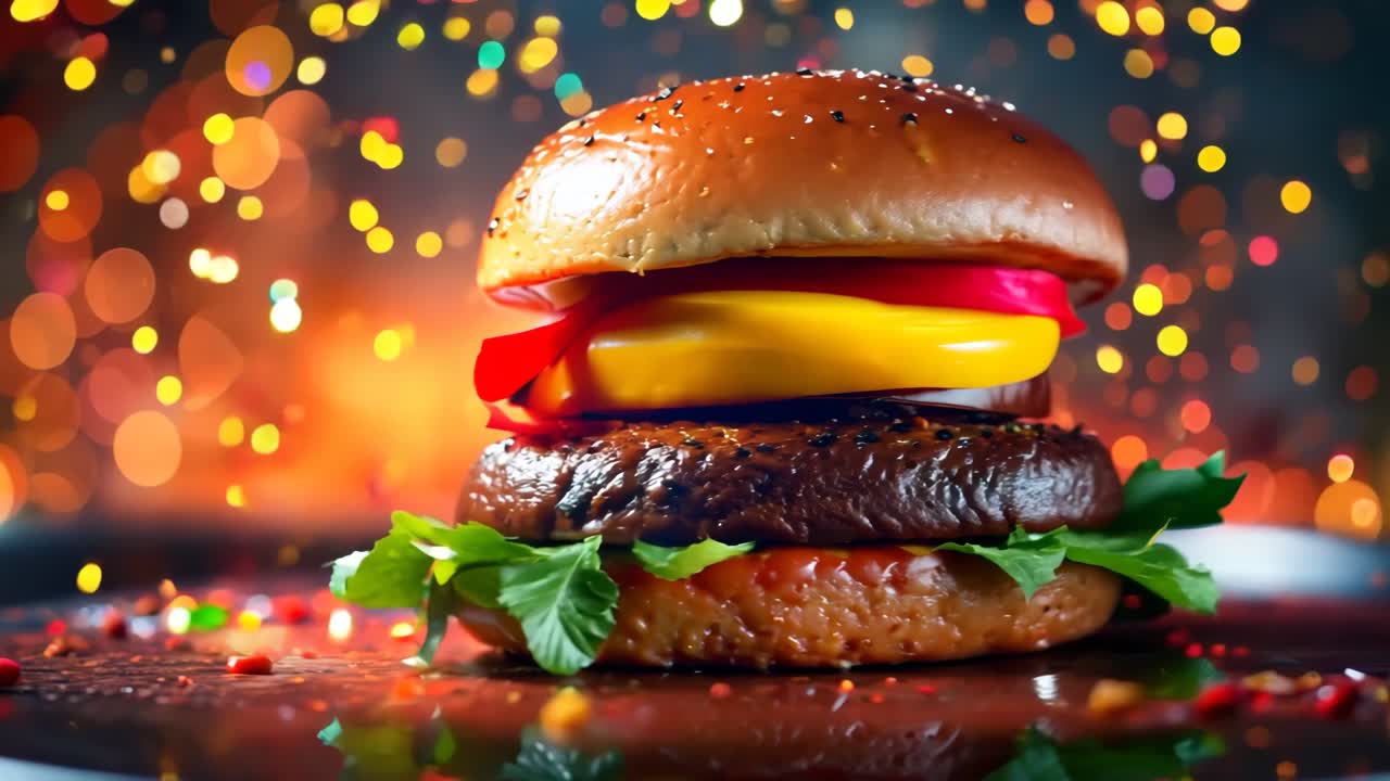 una hamburguesa con lechuga, tomate, cebolla y queso en un pan