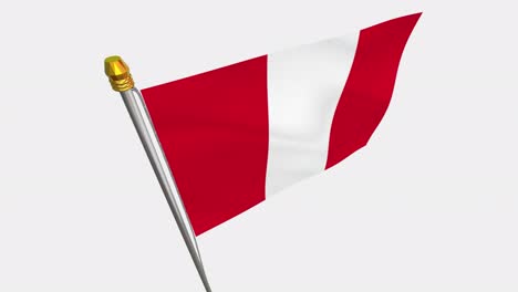 vídeo en bucle de la bandera peru.mov revoloteando en el viento, vídeo en cámara lenta de 4k, con canal alfa