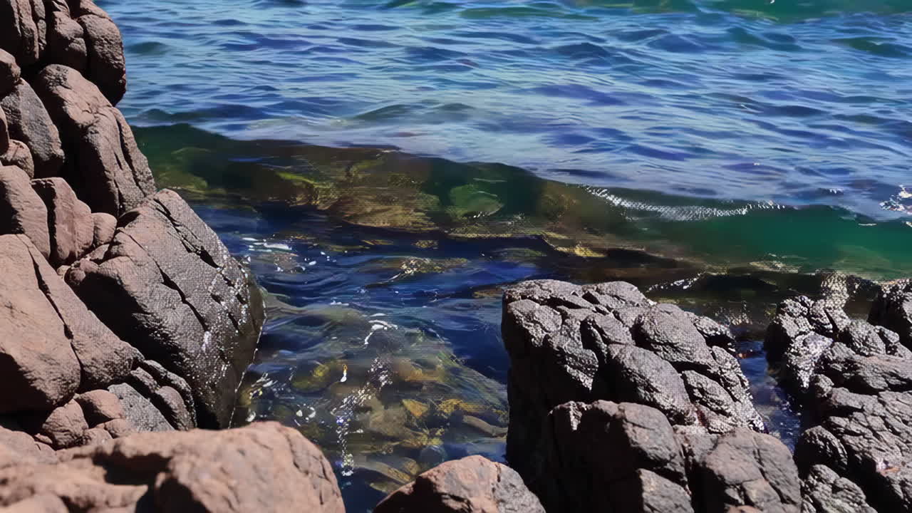 Onde dell'oceano che si infrangono contro le rocce su una costa rocciosa