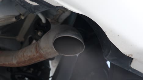 exhaust gas is discharged from the muffler of the car