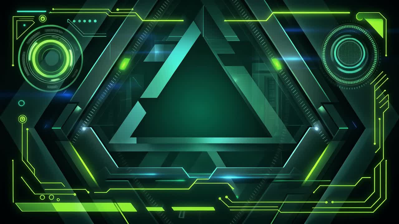 Futuristic Abstract Technology Background with Geometric Frame