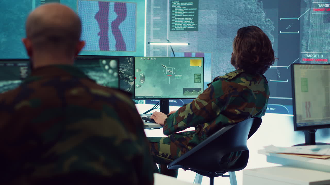 Diverse team of navy operators gather intelligence for future field missions