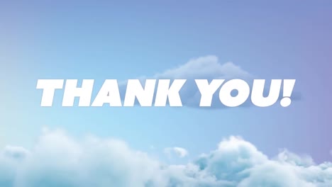 Animation-Eines-Dankestextes-über-Bewölktem-Blauen-Himmel