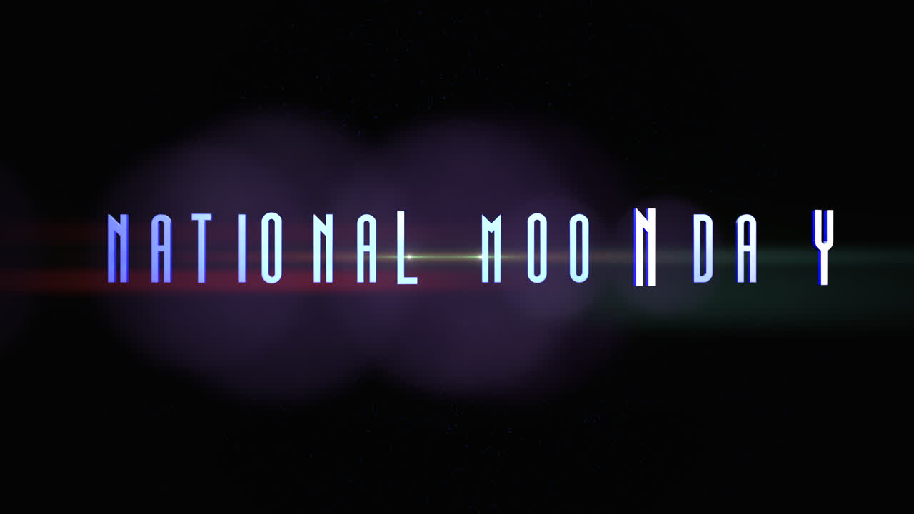 우주에서 둥근 입자와 반짝이는 국가 달의 날