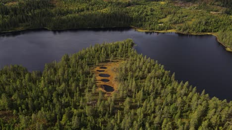 Flying-over-mountain-lakes-in-summertime-in-Southern-Norway