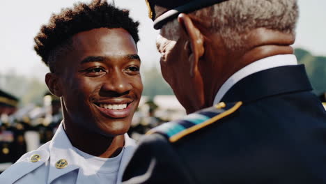 a young soldier's proud moment at a military ceremony