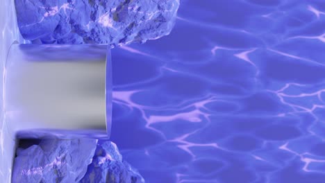 una energía azul eléctrica entre las rocas verticales